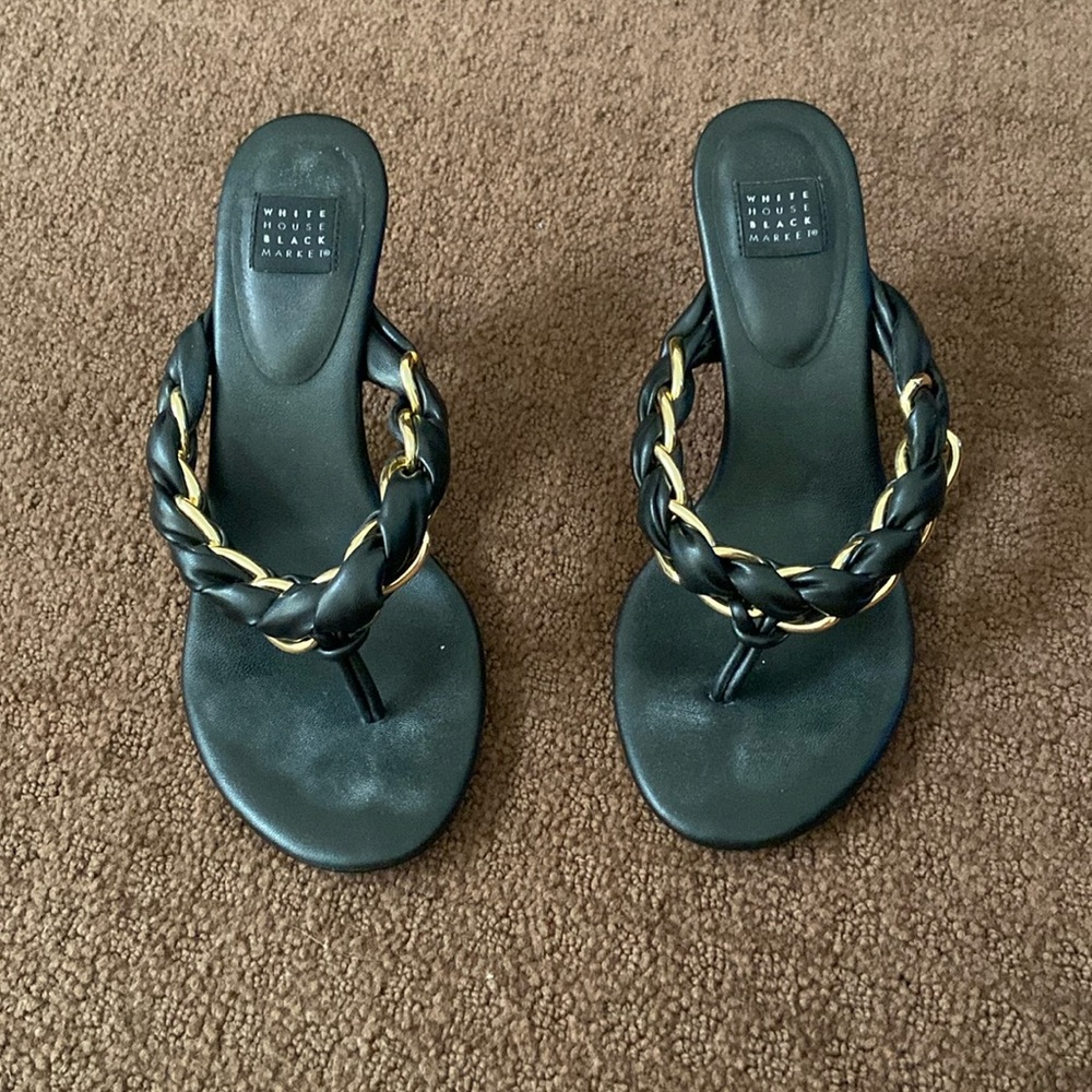 White House black market iris chain thong shoe